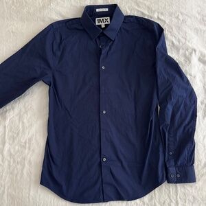 Express Men’s 1MX Medium Extra Slim Fit Stretch Shirt | Navy Blue